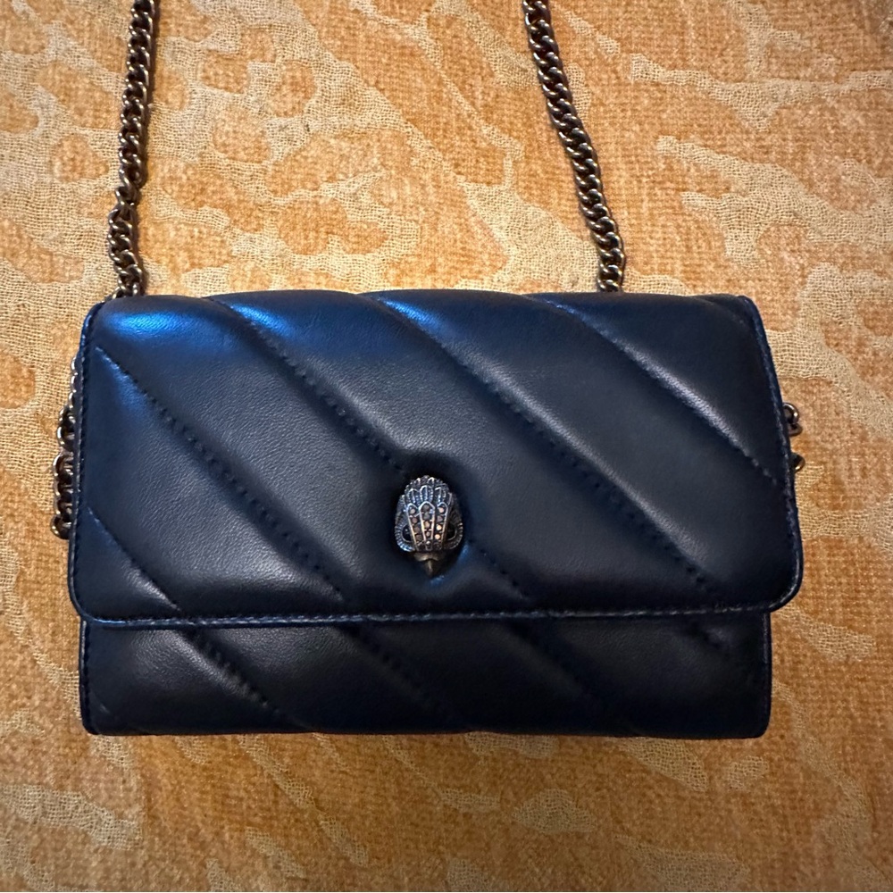 Kurt Geiger Elegant Black Quilted Shoulder Bag clutch wallet